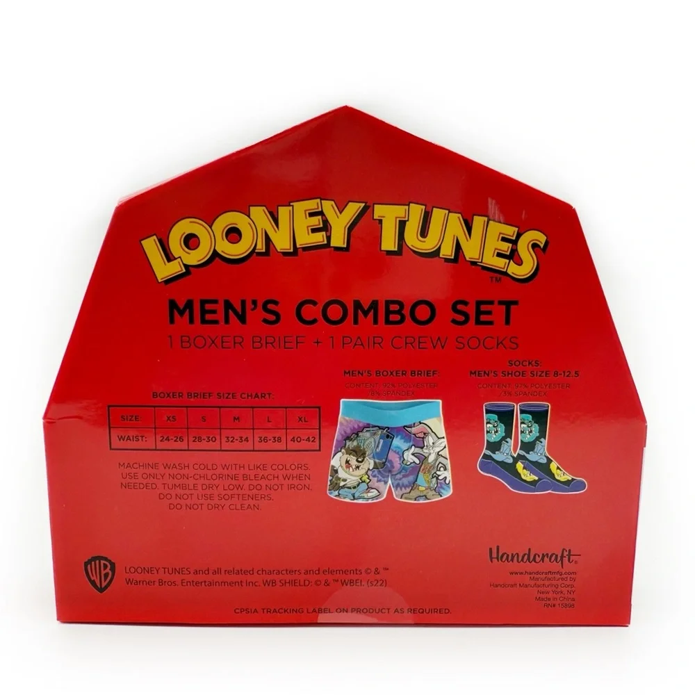 Looney Tunes Boxer Briefs and Socks Gift Set Mens Large Underwear